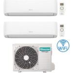 Hisense – Climatiseur réversible double split Inverter 7000 BTU – Wi-Fi – Classe A++ – Autonettoyage – Commande vocale Alexa/Google