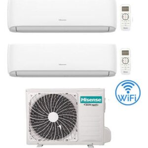 Hisense – Climatiseur réversible double split Inverter 7000 BTU – Wi-Fi – Classe A++ – Autonettoyage – Commande vocale Alexa/Google