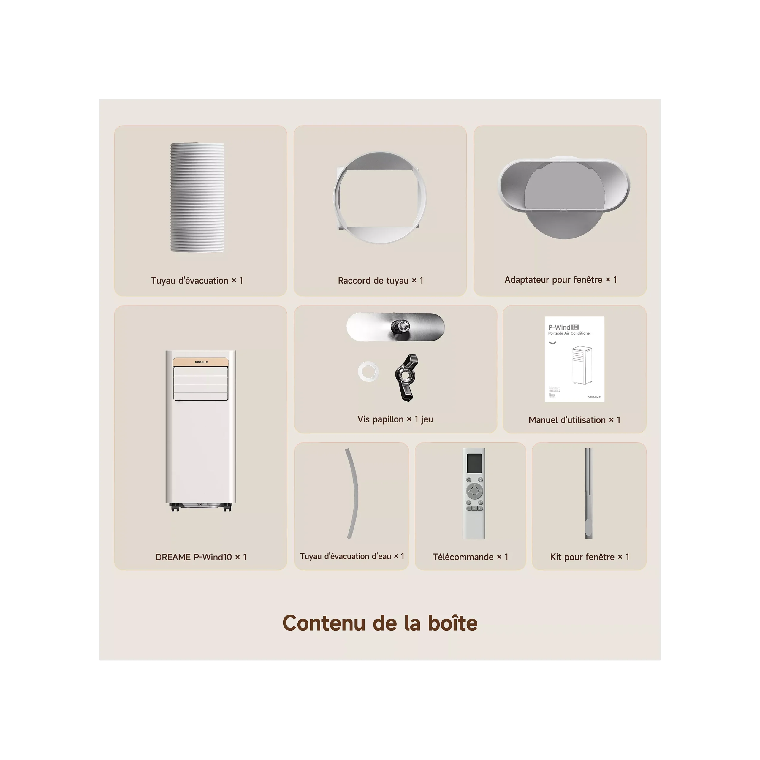 DREAME Réf. 1242876 Climatiseur DREAME P-Wind 9K-Camel Gold – Image 3